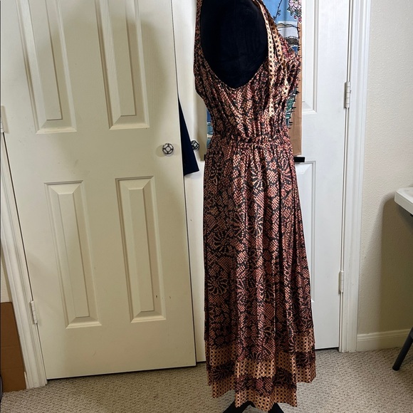 ULLA JOHNSON Mika Print Halter Neck Silk Midi Dress Size 8 $730 Tie Shoulders - Picture 6 of 9